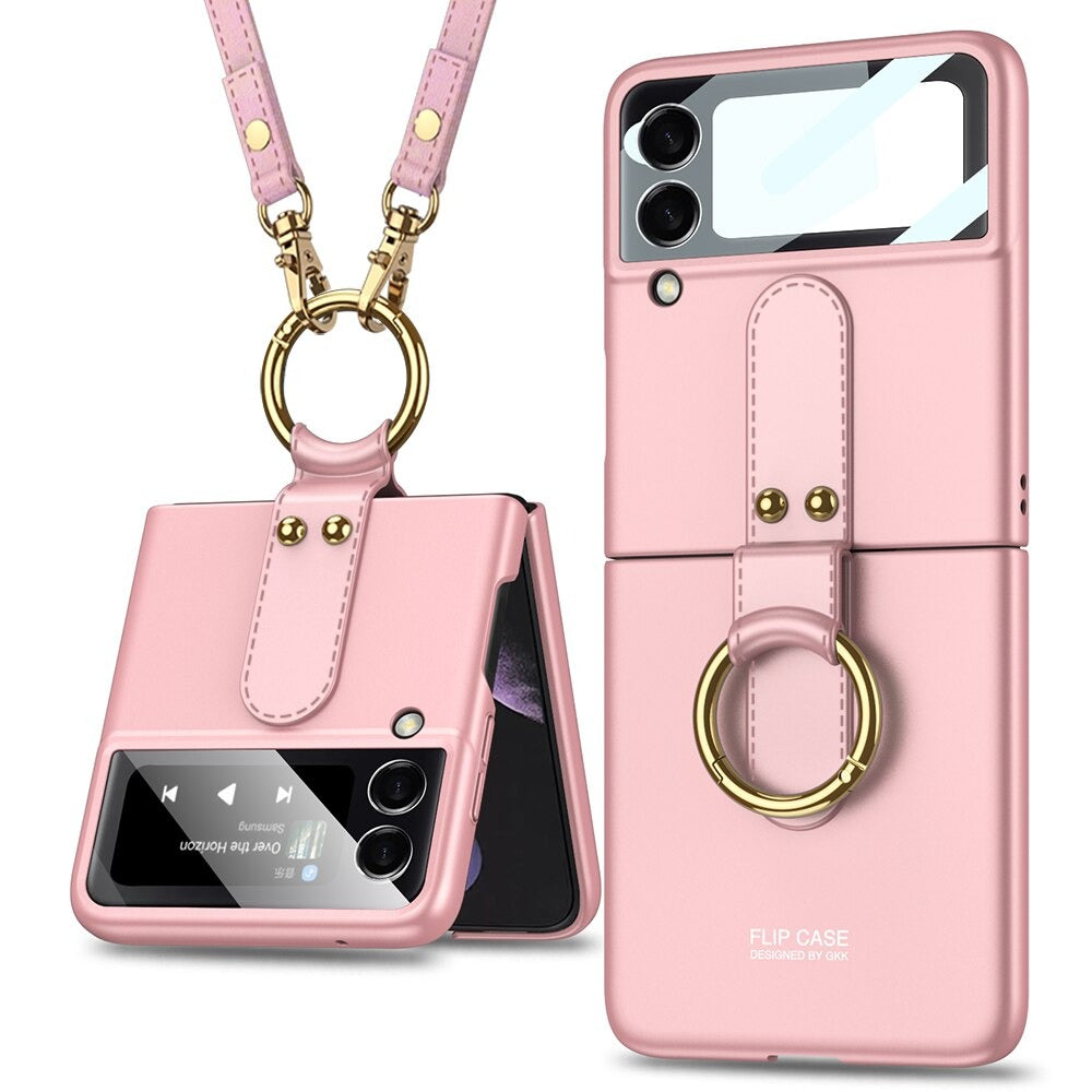 Luxury Ultra-thin Ring Strap Ring Stand Hard Case For Galaxy Z Flip 4 - Galaxy Z Flip 4 Case
