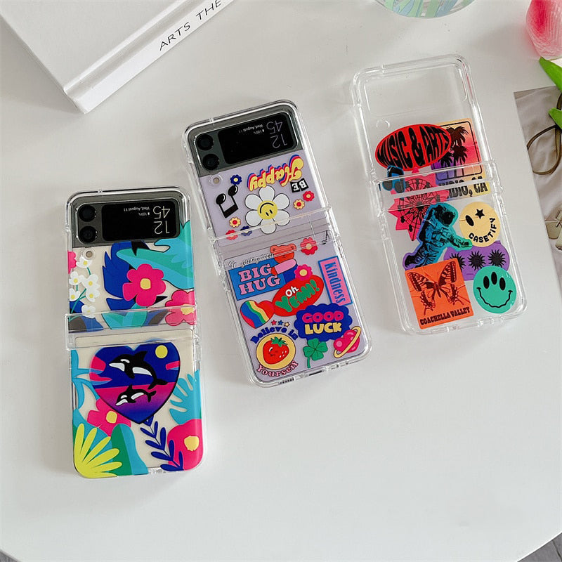 Full Protection Smile Flower Case For Samsung Galaxy Z Flip 4 - Galaxy Z Flip 4 Case