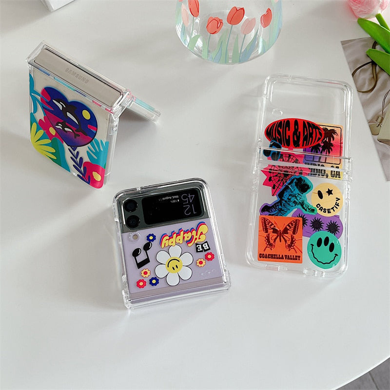 Full Protection Smile Flower Case For Samsung Galaxy Z Flip 4 - Galaxy Z Flip 4 Case