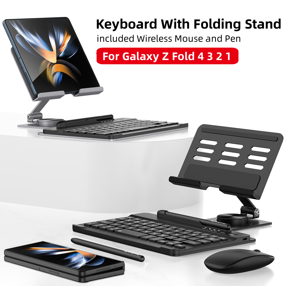 Desk Stand and Bluetooth Keyboard for Samsung Galaxy Z Fold Series