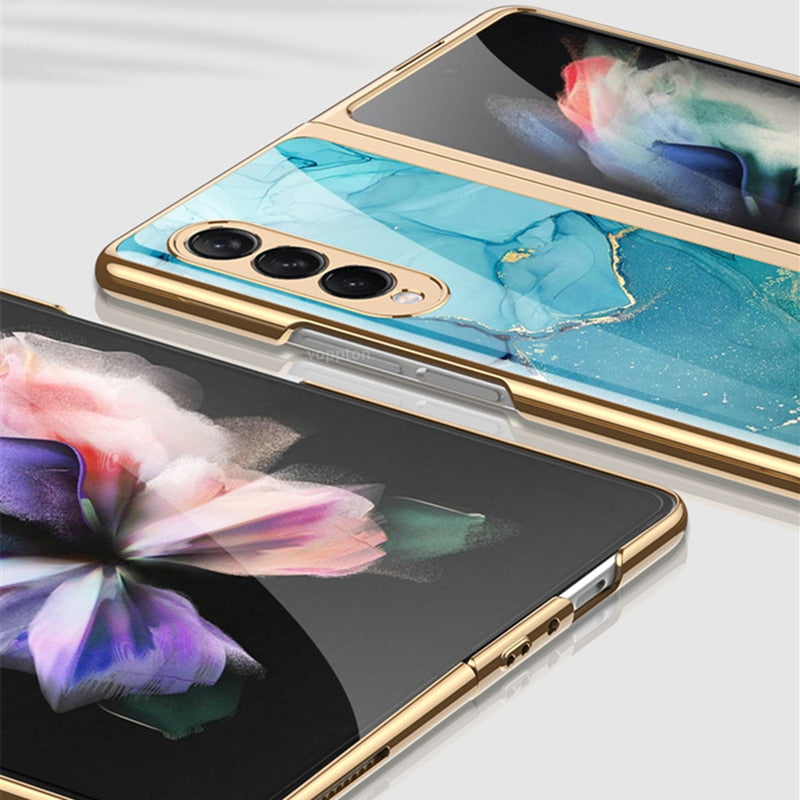 Luxury Tempered Glass Case For Galaxy Z FOLD 4