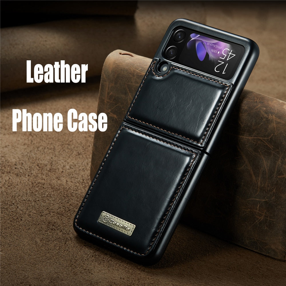 Vintage Leather Cover For Z FLIP 4 - Galaxy Z Flip 4 Case