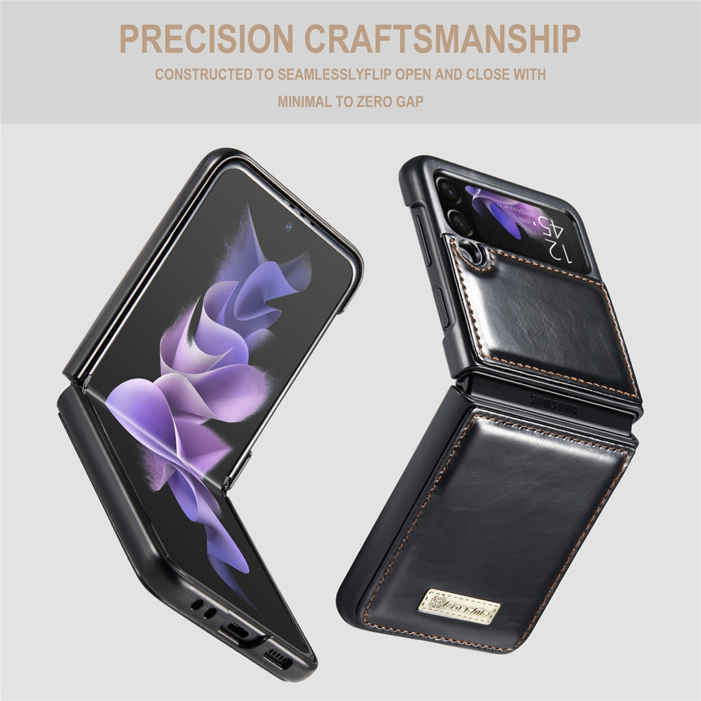 Vintage Leather Cover For Z FLIP 4 - Galaxy Z Flip 4 Case