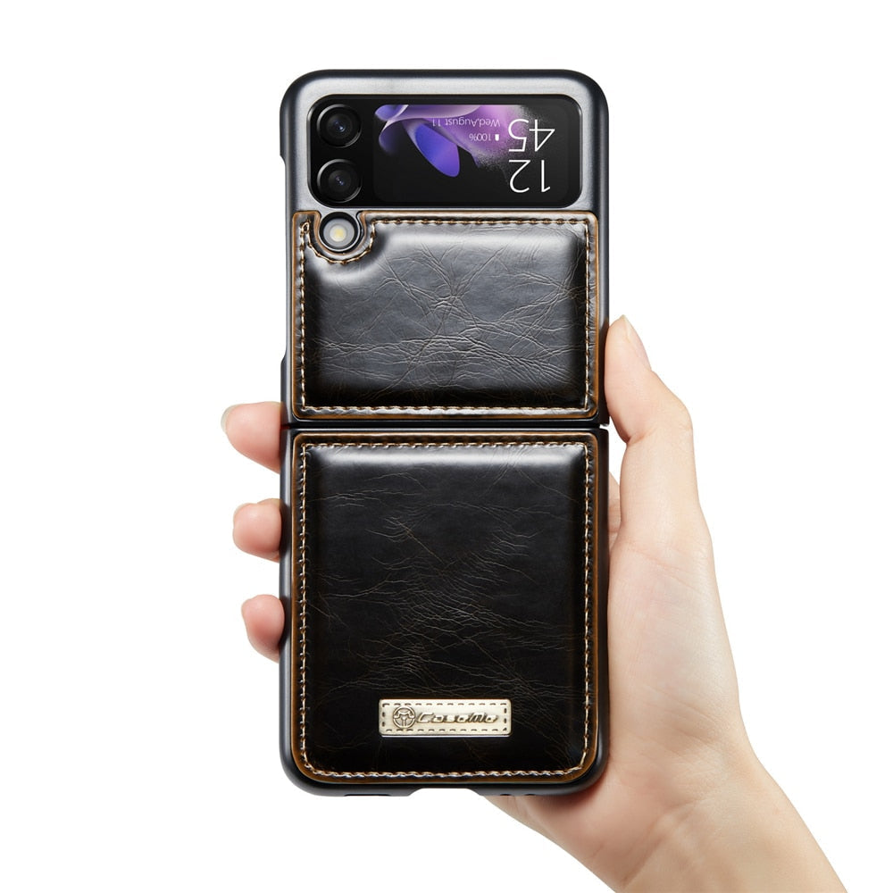Vintage Leather Cover For Z FLIP 4 - Galaxy Z Flip 4 Case