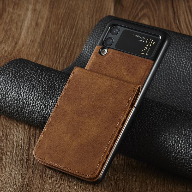 Luxury Leather Wallet Case For Z Flip 4 - Galaxy Z Flip 4 Case