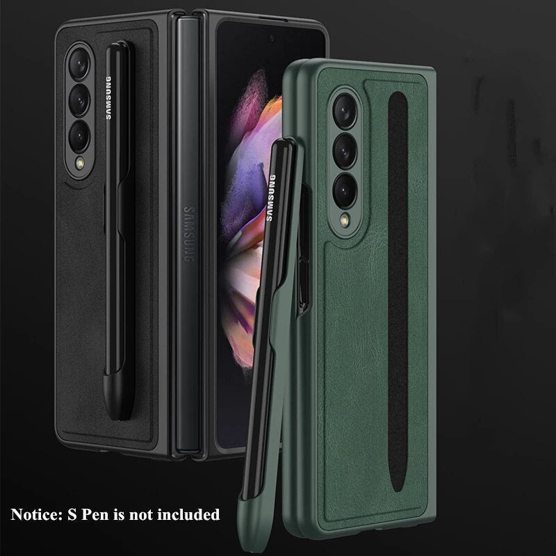 Removable Pen Holder Leather Cover For Z FOLD 4