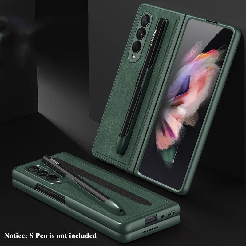 Removable Pen Holder Leather Cover For Z FOLD 4