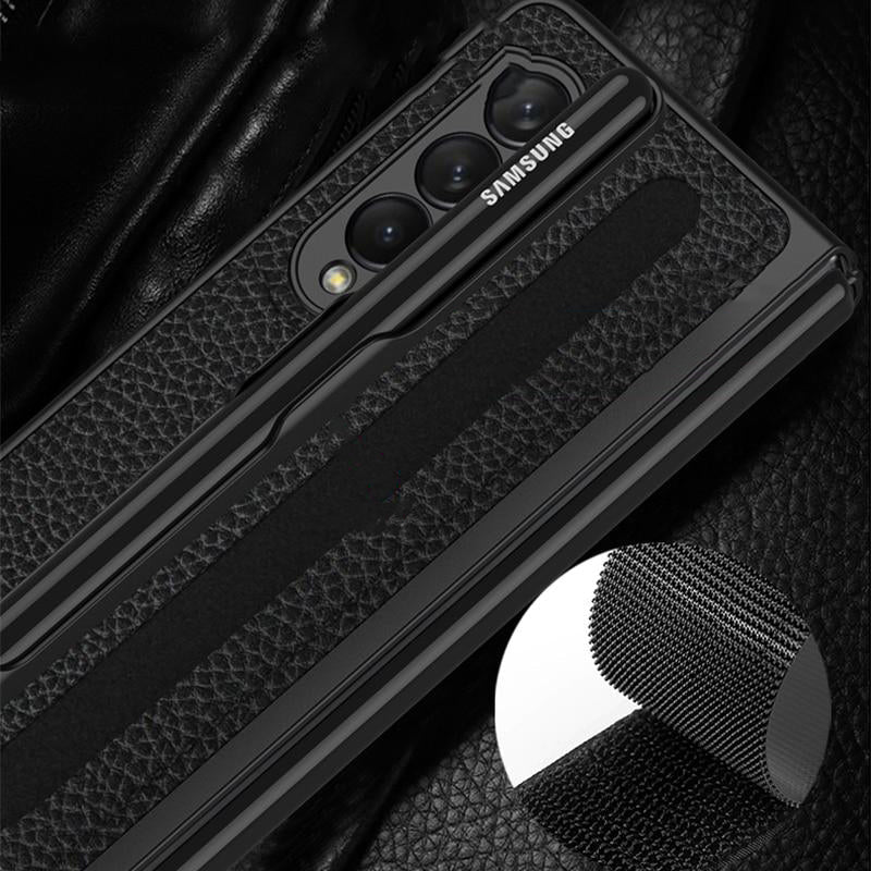 Removable Pen Holder Leather Cover For Z FOLD 4