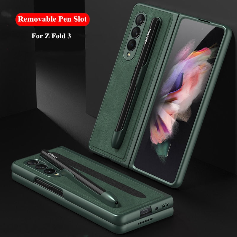 Removable Pen Holder Leather Cover For Z FOLD 4