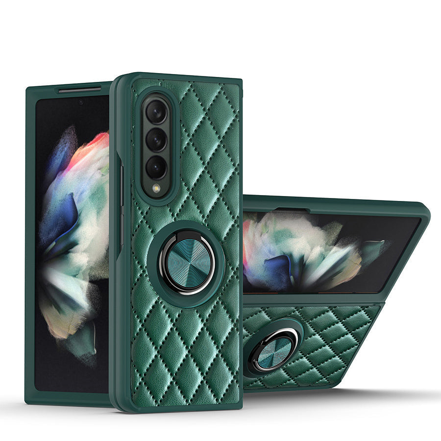 Lattice Finger Ring Case For Samsung Galaxy Z FOLD 4