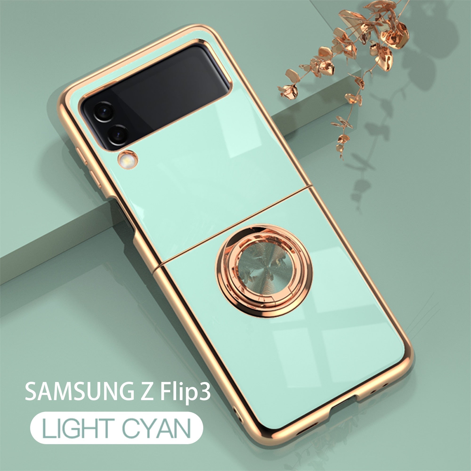 Luxury Electroplating Magnetic Ring Bracket Protective Cover for Samsung Galaxy Z Flip 4 5G - Galaxy Z Flip 4 Case