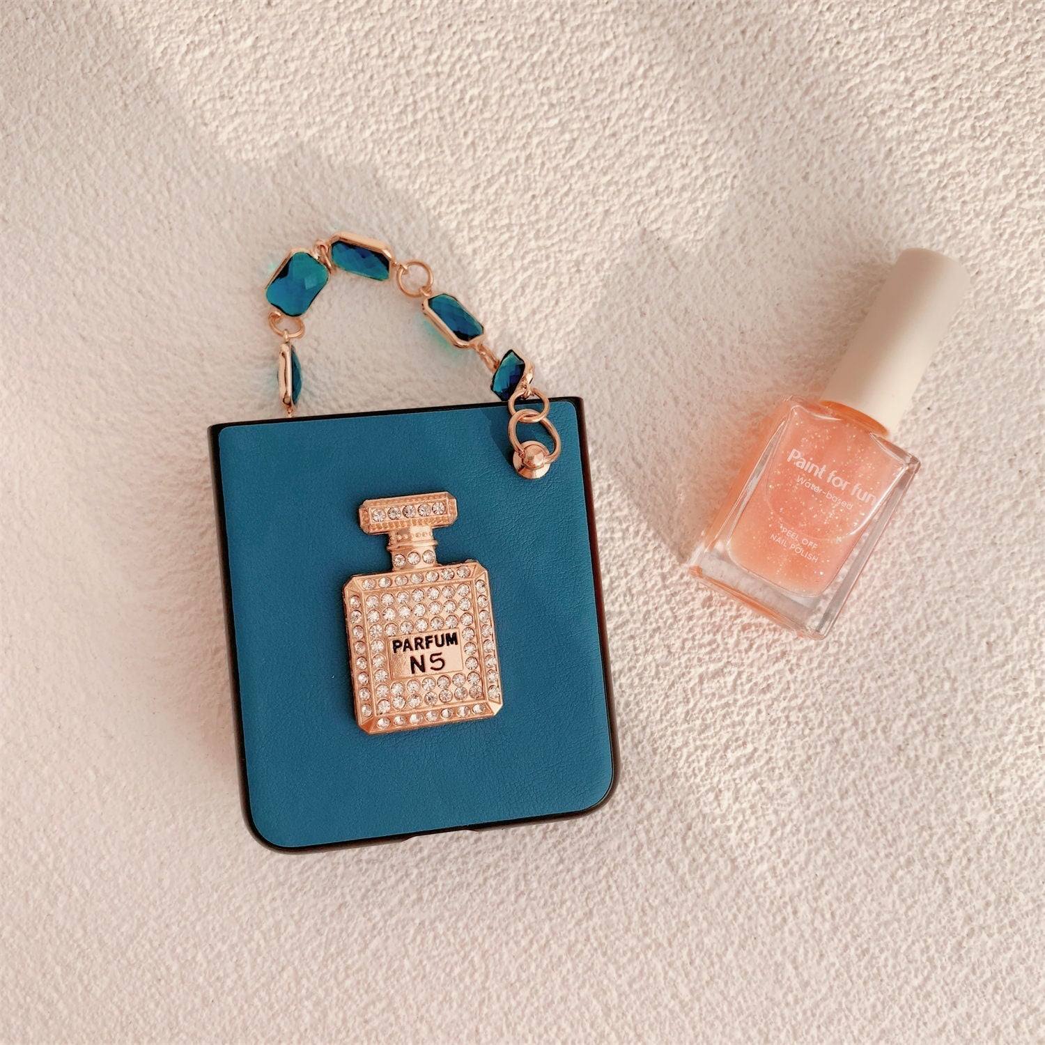 Elegant Blue Leather Case for Samsung Z Flip Galaxy Z Flip 4 - Galaxy Z Flip 4 Case