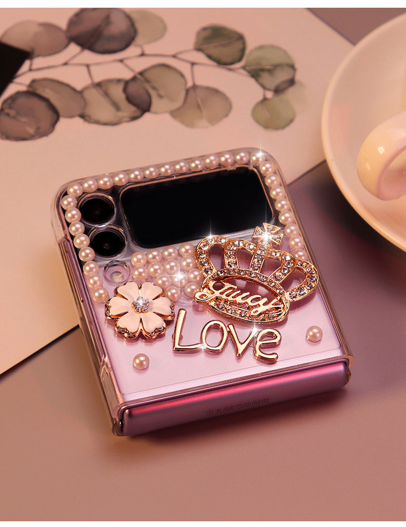 Fashion Crown Rhinestone Case For Samsung Galaxy Z Flip 4 - Galaxy Z Flip 4 Case