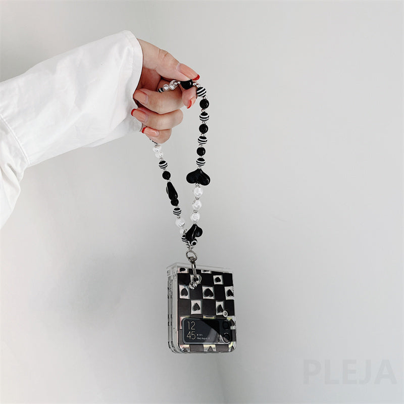 Cute Pearl Bracelet Phone Case For Samsung Galaxy Z Flip 4 - Galaxy Z Flip 4 Case