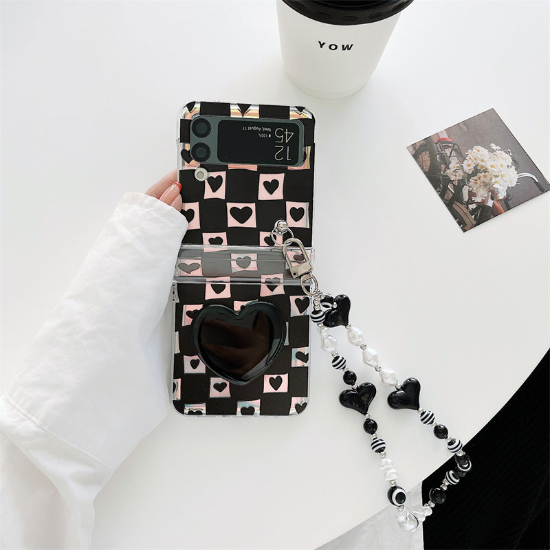 Cute Pearl Bracelet Phone Case For Samsung Galaxy Z Flip 4 - Galaxy Z Flip 4 Case