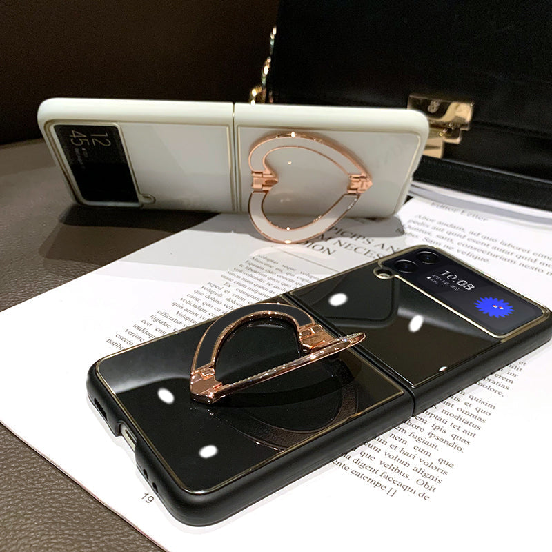 Luxury Heart Bracket Case For Samsung Galaxy Z Flip 4 5G - Galaxy Z Flip 4 Case