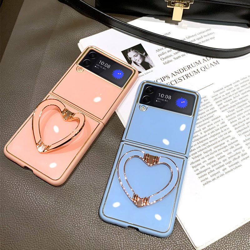 Luxury Heart Bracket Case For Samsung Galaxy Z Flip 4 5G - Galaxy Z Flip 4 Case