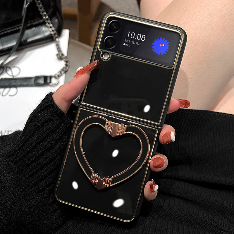 Luxury Heart Bracket Case For Samsung Galaxy Z Flip 4 5G - Galaxy Z Flip 4 Case