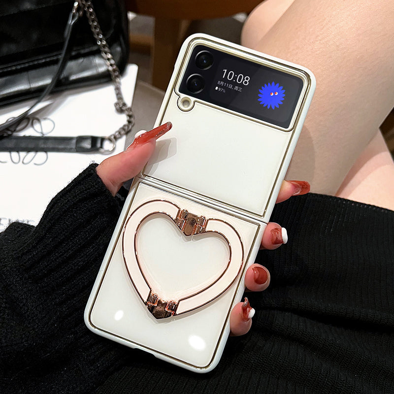 Luxury Heart Bracket Case For Samsung Galaxy Z Flip 4 5G - Galaxy Z Flip 4 Case