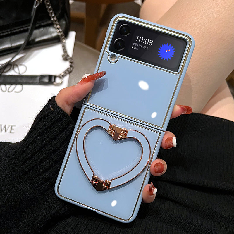 Luxury Heart Bracket Case For Samsung Galaxy Z Flip 4 5G - Galaxy Z Flip 4 Case