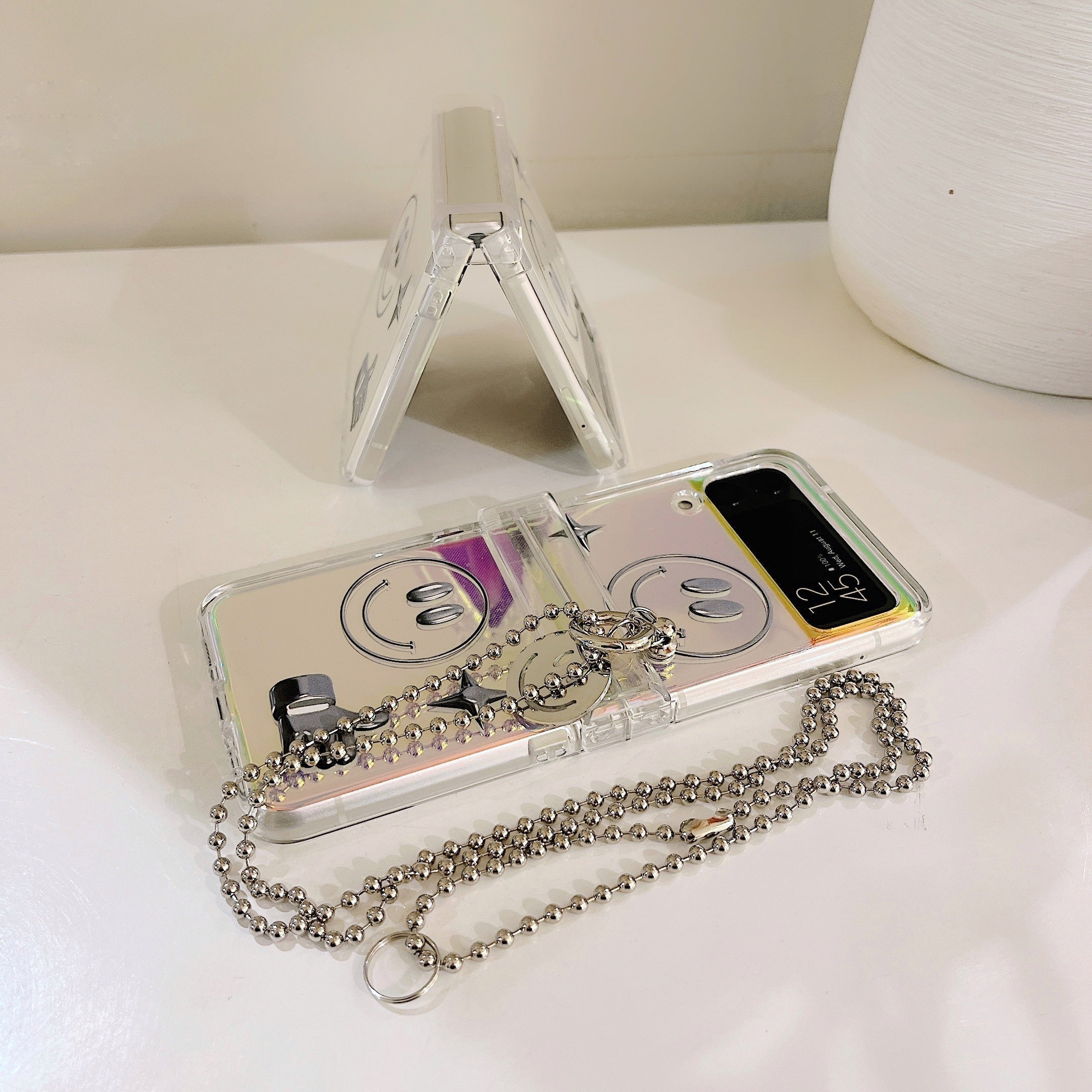 Shockproof Smiley Wristband Cover for Galaxy Z FLIP 4 5G - Galaxy Z Flip 4 Case