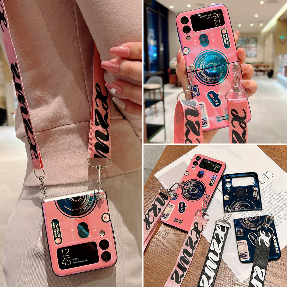 Retro Case With Chain For Samsung Galaxy Z Flip 4 5G - Galaxy Z Flip 4 Case