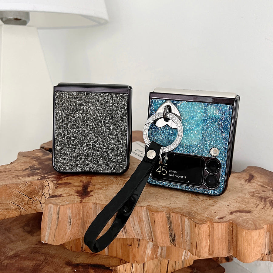 Bling Heart Pendant Case For Galaxy Z Flip 4 - Galaxy Z Flip 4 Case