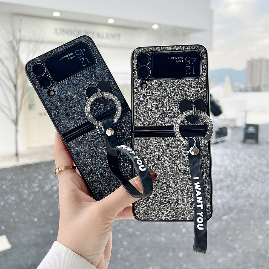 Bling Heart Pendant Case For Galaxy Z Flip 4 - Galaxy Z Flip 4 Case