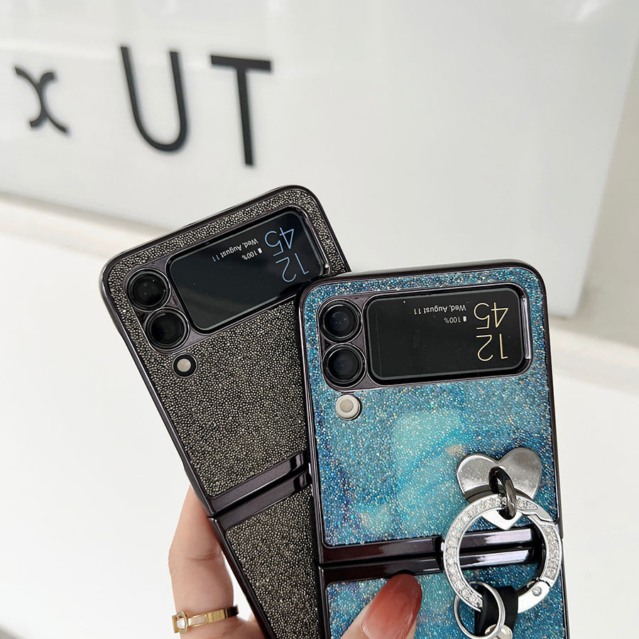 Bling Heart Pendant Case For Galaxy Z Flip 4 - Galaxy Z Flip 4 Case