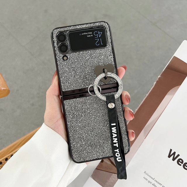 Bling Heart Pendant Case For Galaxy Z Flip 4 - Galaxy Z Flip 4 Case