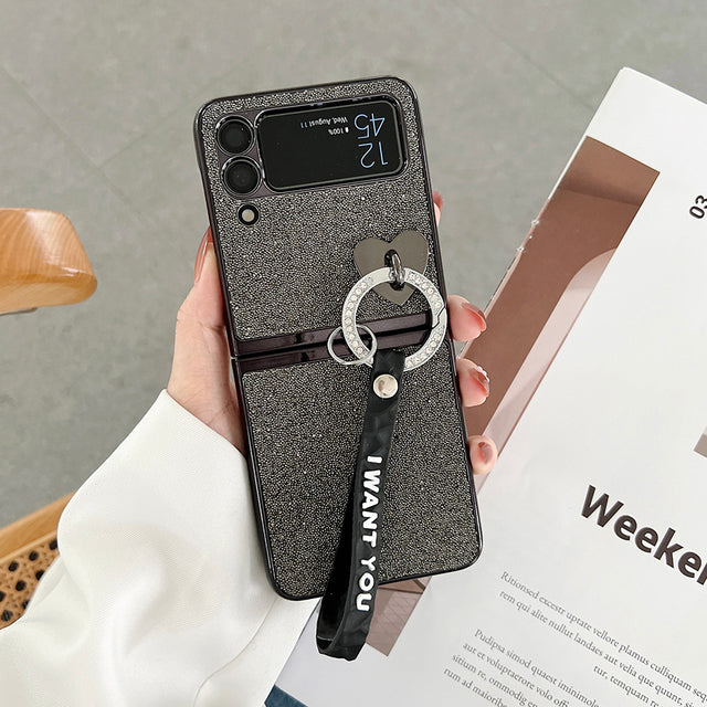 Bling Heart Pendant Case For Galaxy Z Flip 4 - Galaxy Z Flip 4 Case