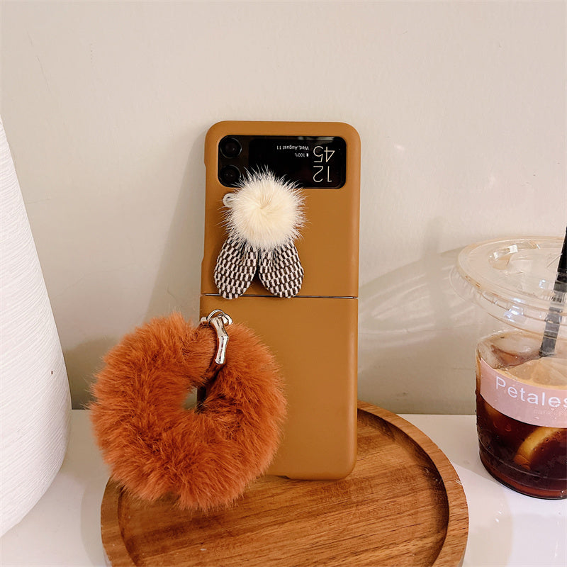 Fluffy Hand Rope Case For Galaxy Z Flip 4 - Galaxy Z Flip 4 Case