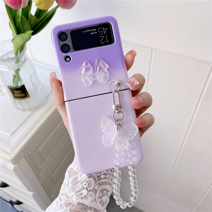 Cute Butterfly Bracelet Case for Samsung Galaxy Z Flip 4 - Galaxy Z Flip 4 Case
