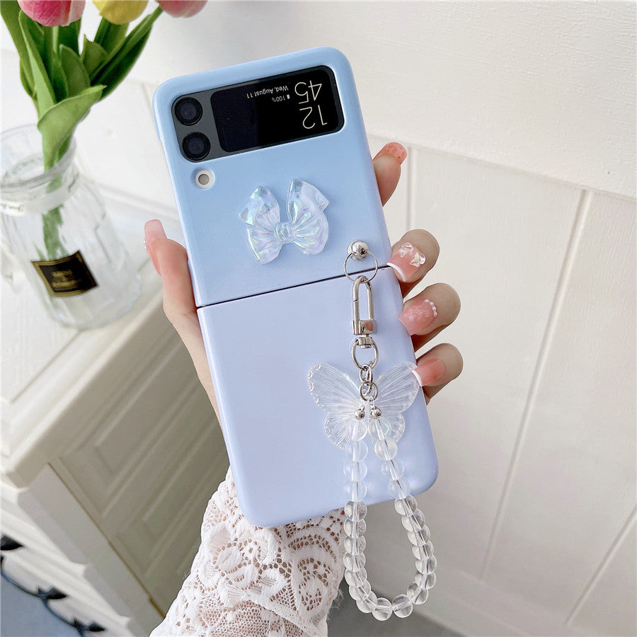 Cute Butterfly Bracelet Case for Samsung Galaxy Z Flip 4 - Galaxy Z Flip 4 Case