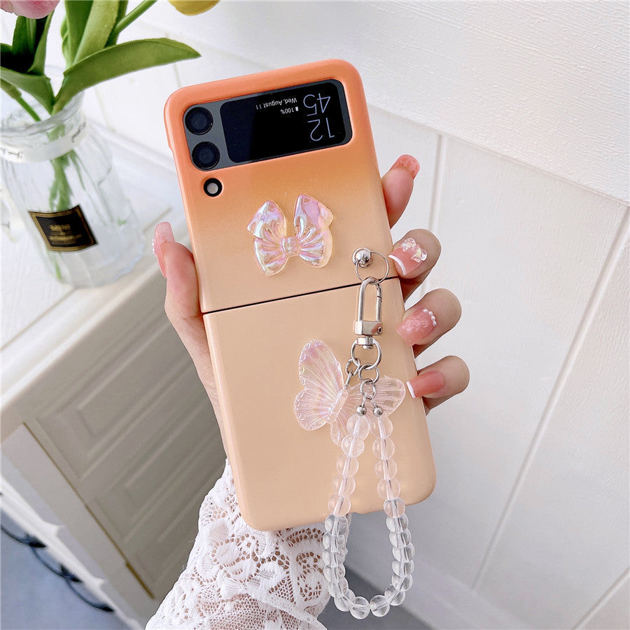 Cute Butterfly Bracelet Case for Samsung Galaxy Z Flip 4 - Galaxy Z Flip 4 Case