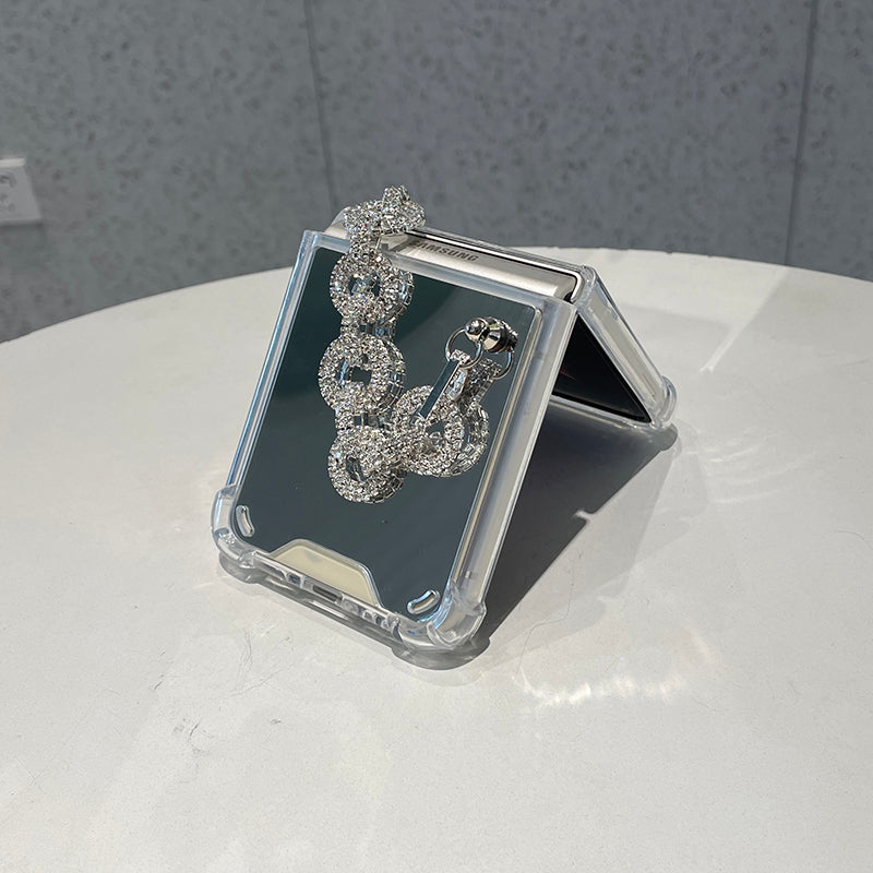 Luxury Makeup Case with Rhinestone Bracelet For Galaxy Z Flip 4 5G - Galaxy Z Flip 4 Case