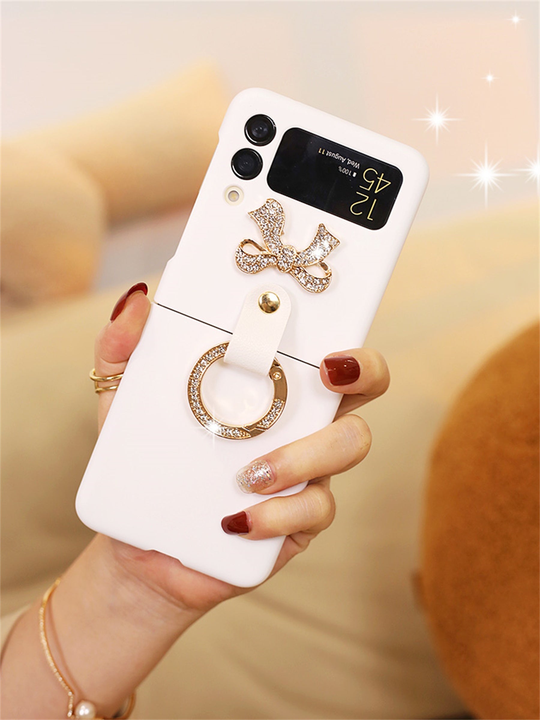 Luxury Crossbody Leather Strap Case for Galaxy Z Flip 4 5G - Galaxy Z Flip 4 Case