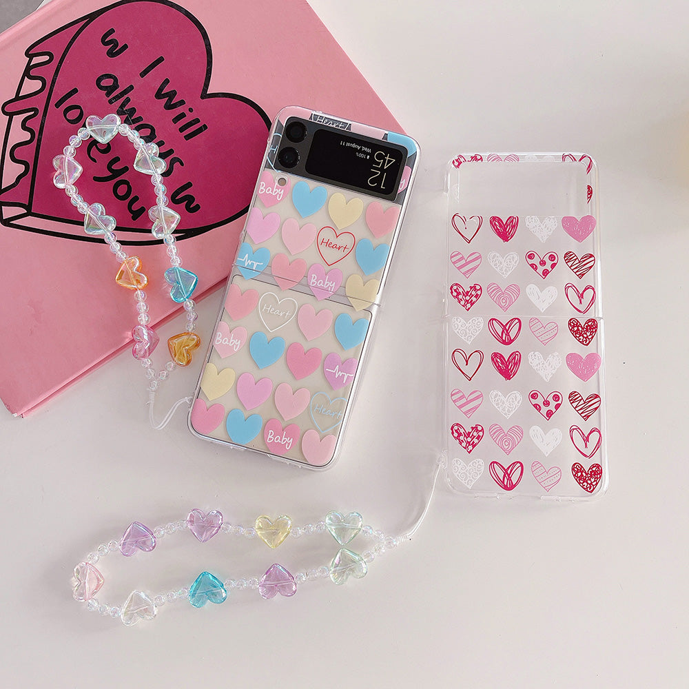 Lovely Colorful Heart Case For Samsung Galaxy Z Flip 4 5G - Galaxy Z Flip 4 Case