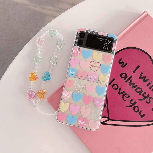 Lovely Colorful Heart Case For Samsung Galaxy Z Flip 4 5G - Galaxy Z Flip 4 Case