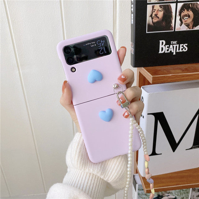 Love Pearl Chain Case for Samsung Galaxy Z Flip 4 5G - Galaxy Z Flip 4 Case
