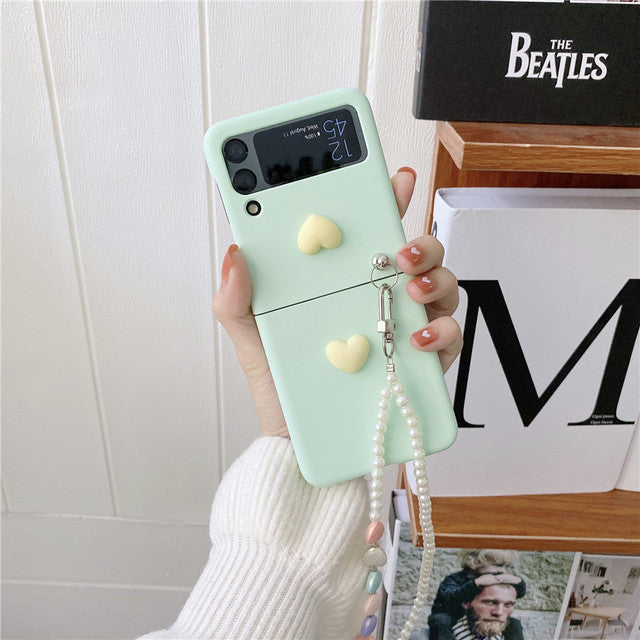 Love Pearl Chain Case for Samsung Galaxy Z Flip 4 5G - Galaxy Z Flip 4 Case