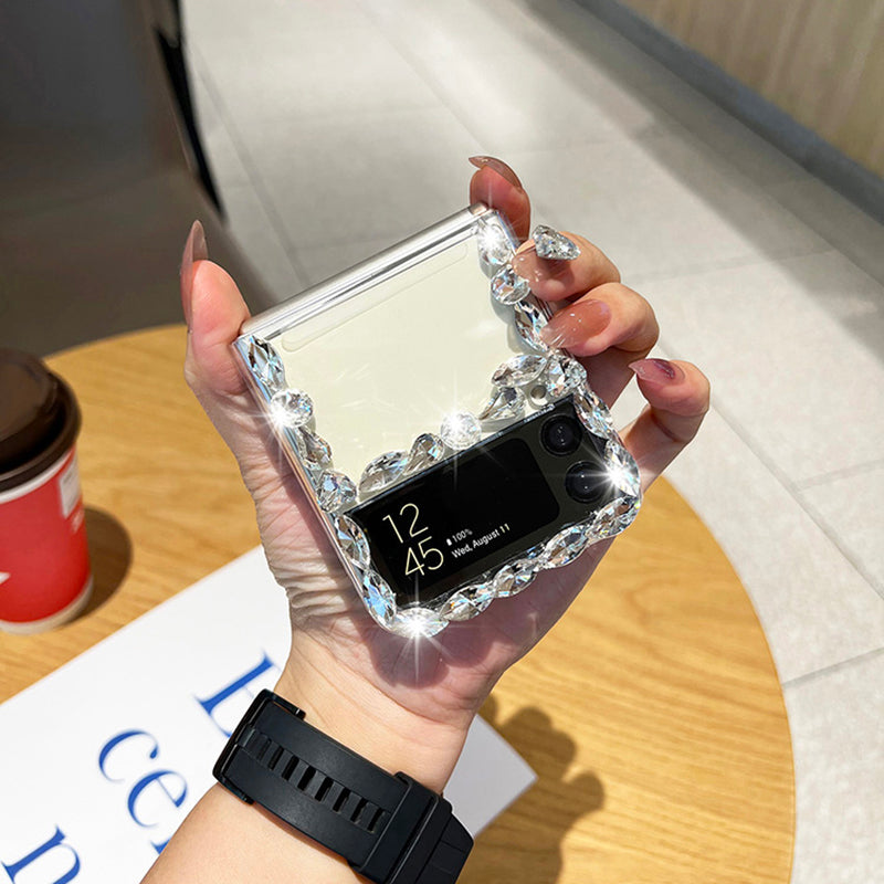 Luxury Rhinestone Flower Case For Samsung Galaxy Z Flip 4 5G - Galaxy Z Flip 4 Case