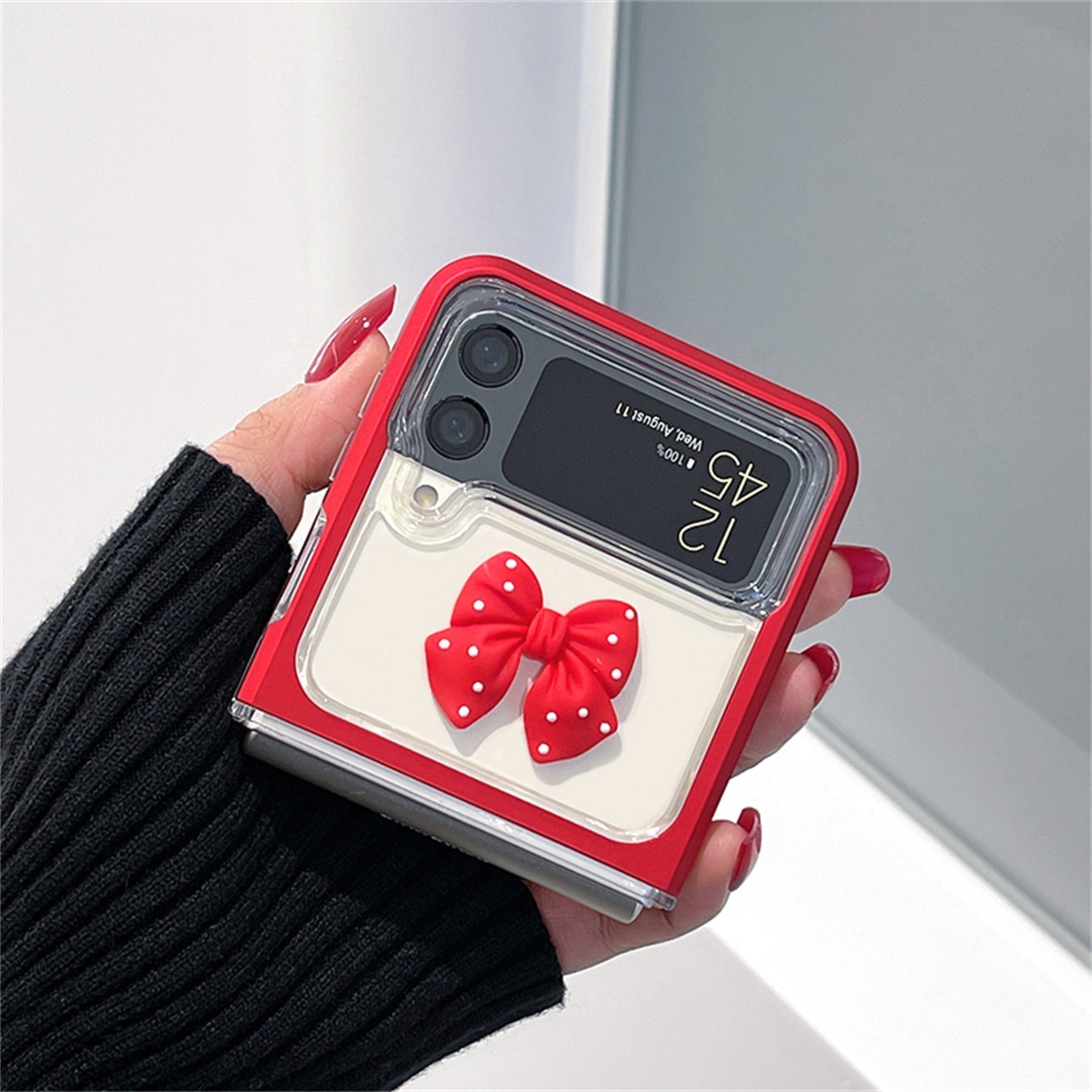 Red 3D Shockproof Case for Galaxy Z Flip 4 5G - Galaxy Z Flip 4 Case