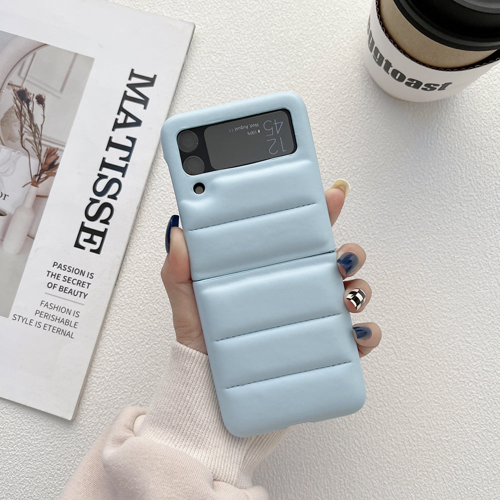 Fashion Down Jacket Leather Case For Samsung Galaxy Z Flip 4 - Galaxy Z Flip 4 Case
