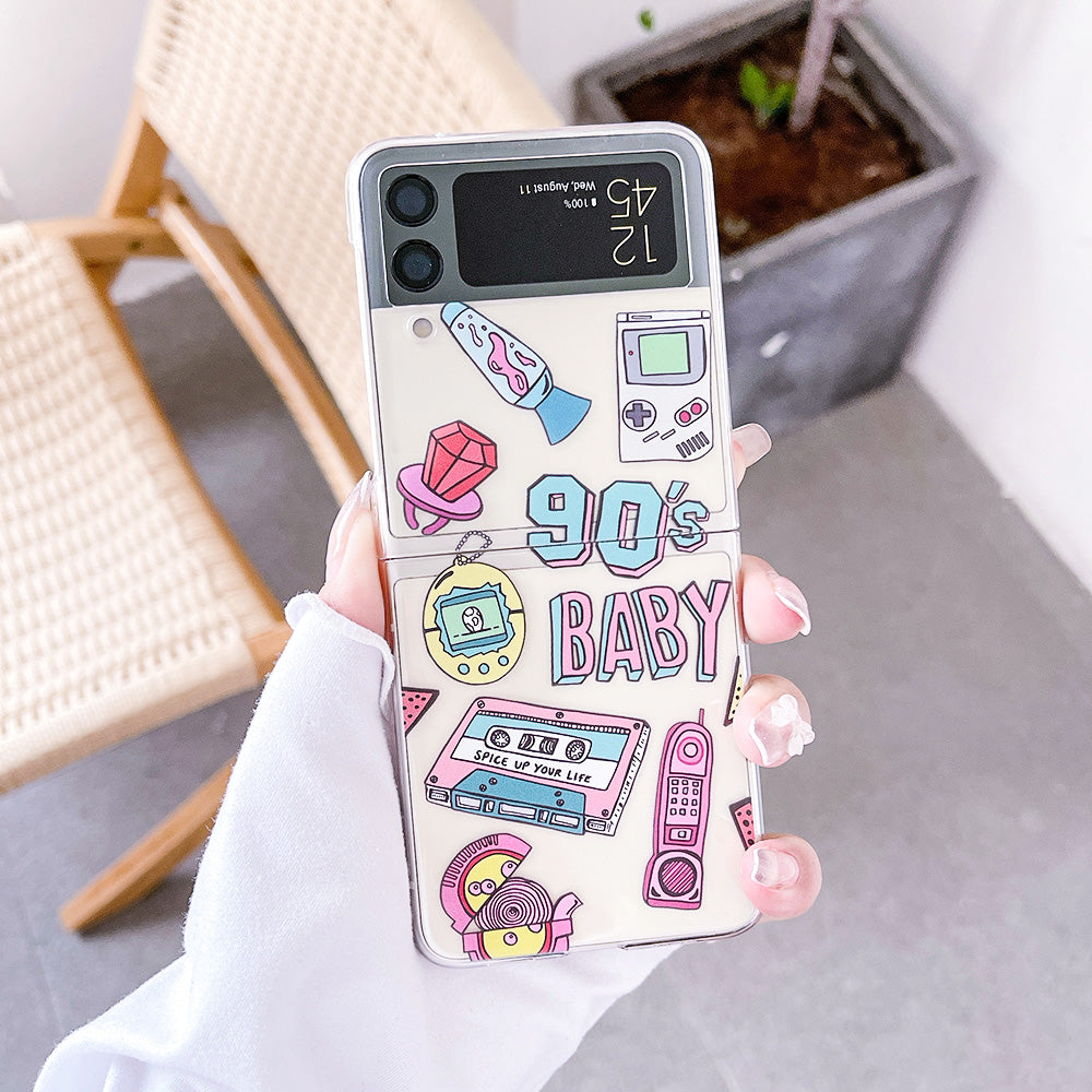 Retro Painted Case With Bracelet For Galaxy Z FLIP 4 5G - Galaxy Z Flip 4 Case