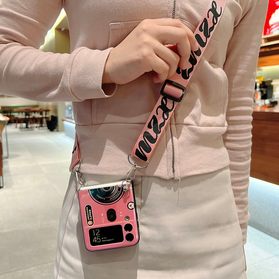 Retro Shoulder Strap Case For Samsung Galaxy Z FLIP 4 - Galaxy Z Flip 4 Case