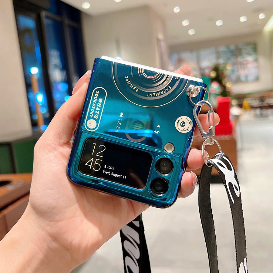 Retro Shoulder Strap Case For Samsung Galaxy Z FLIP 4 - Galaxy Z Flip 4 Case