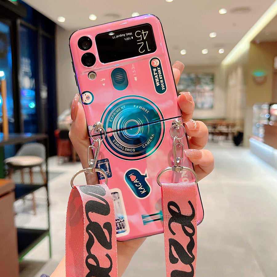 Retro Shoulder Strap Case For Samsung Galaxy Z FLIP 4 - Galaxy Z Flip 4 Case