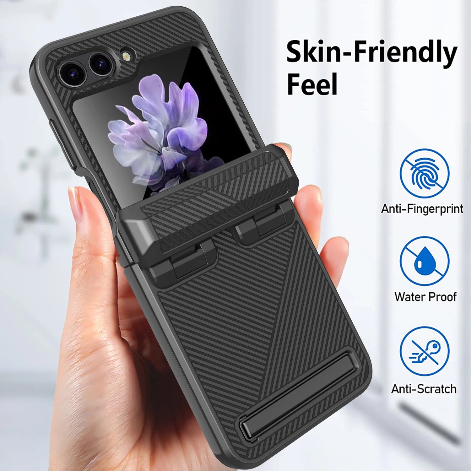 Shockproof Case with Screen Protection & Kickstand For Galaxy Z Flip 5