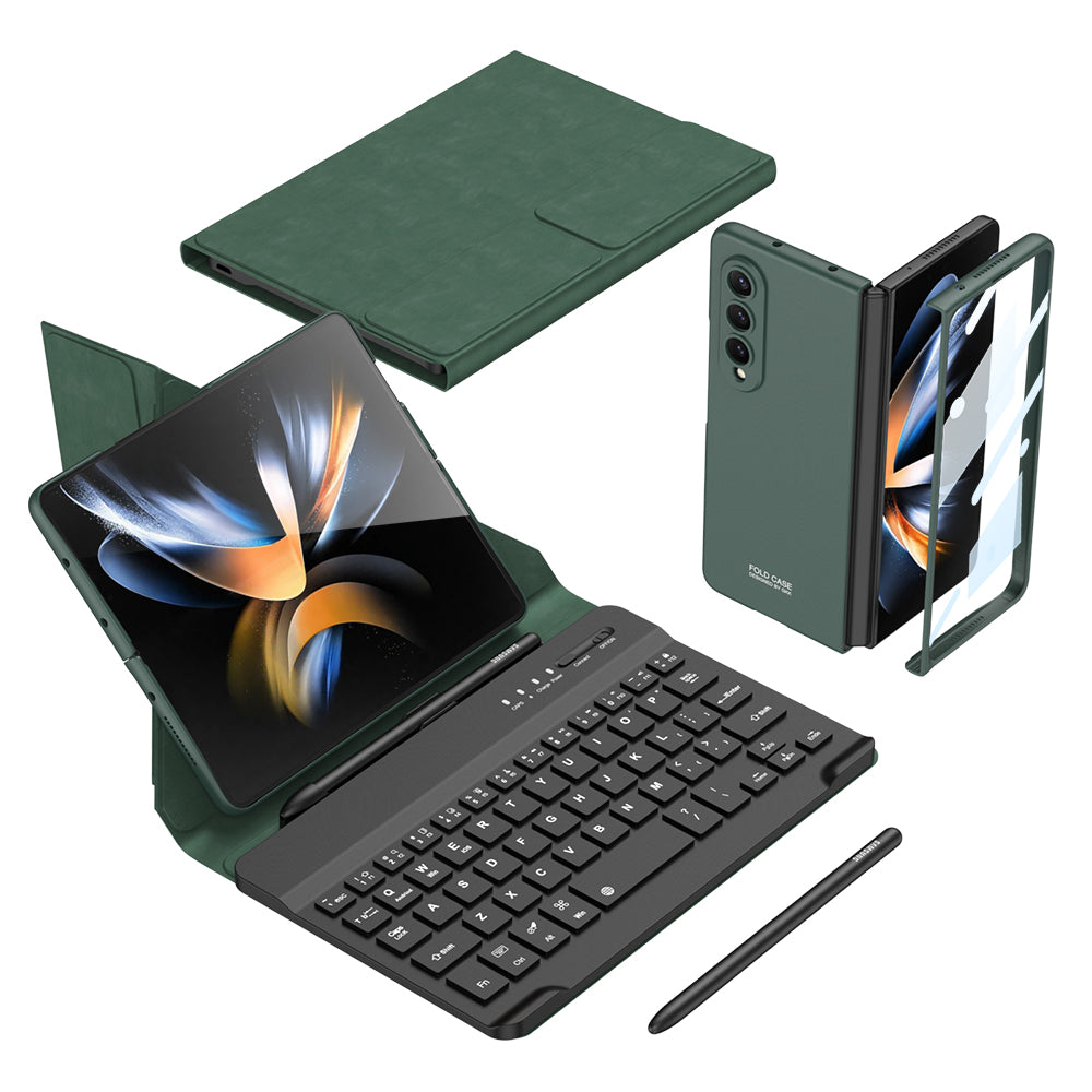 4-In-1 Wireless keyboard & Leather Magnetic Flip Case